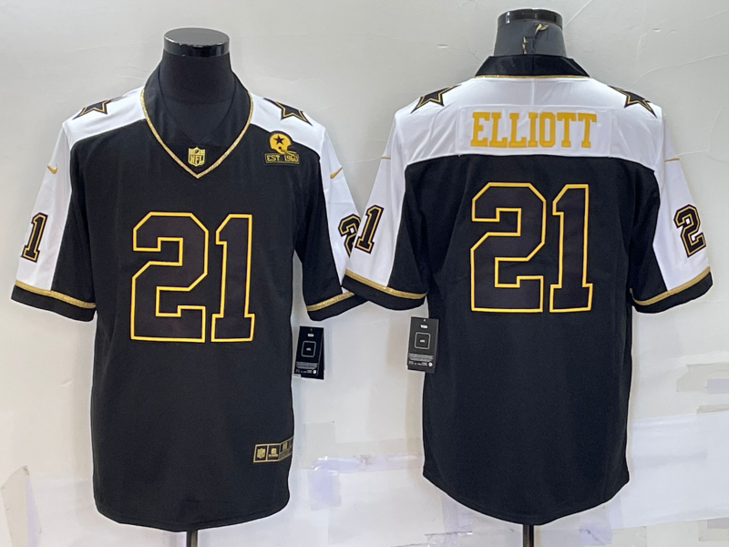 Men's Dallas Cowboys Ezekiel Elliott #21 Black Vapor Limited Jersey1 football jersey product view 1