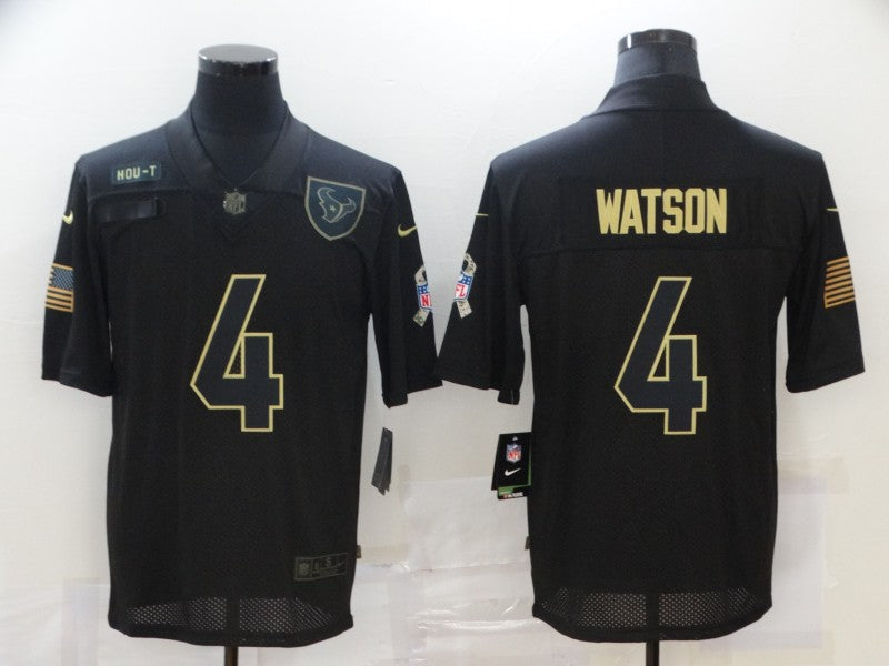 Men's Houston Texans #4 Deshaun Watson Black Game Player Jersey1 football jersey product view 1