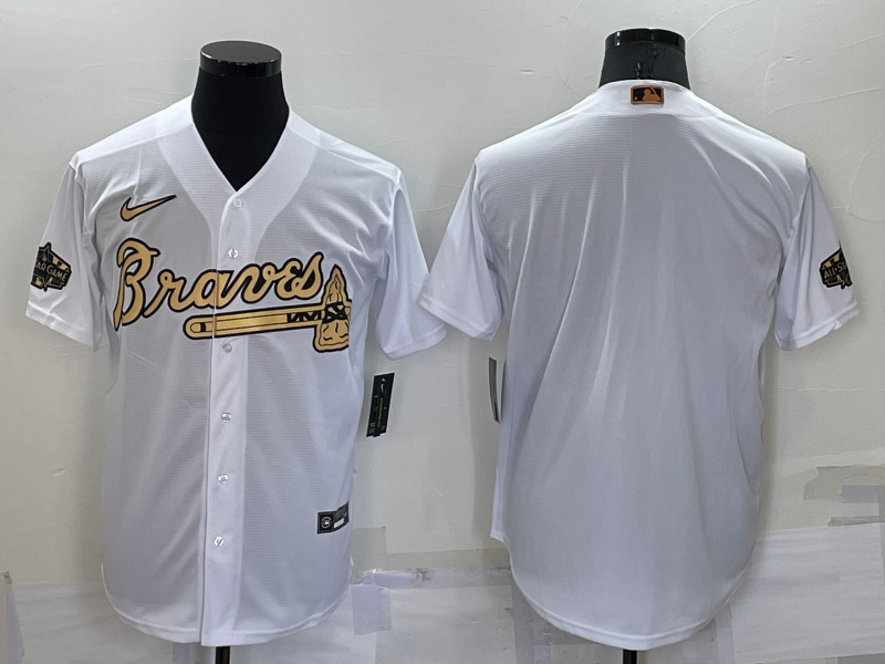 Men's Atlanta Braves White Replica Blank Jersey baseball jersey product view 1
