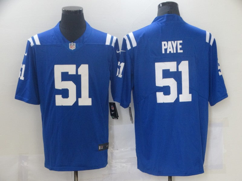 Men's Indianapolis Colts Kwity Paye #51 Blue Game Jersey1 football jersey product view 1