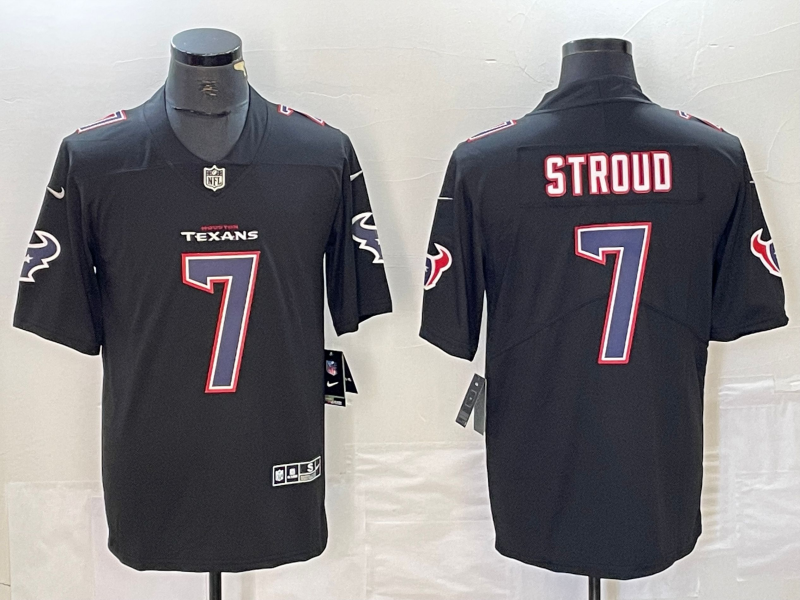 Men's Houston Texans C.J. Stroud Black Fashion Game Jersey football jersey product view 1