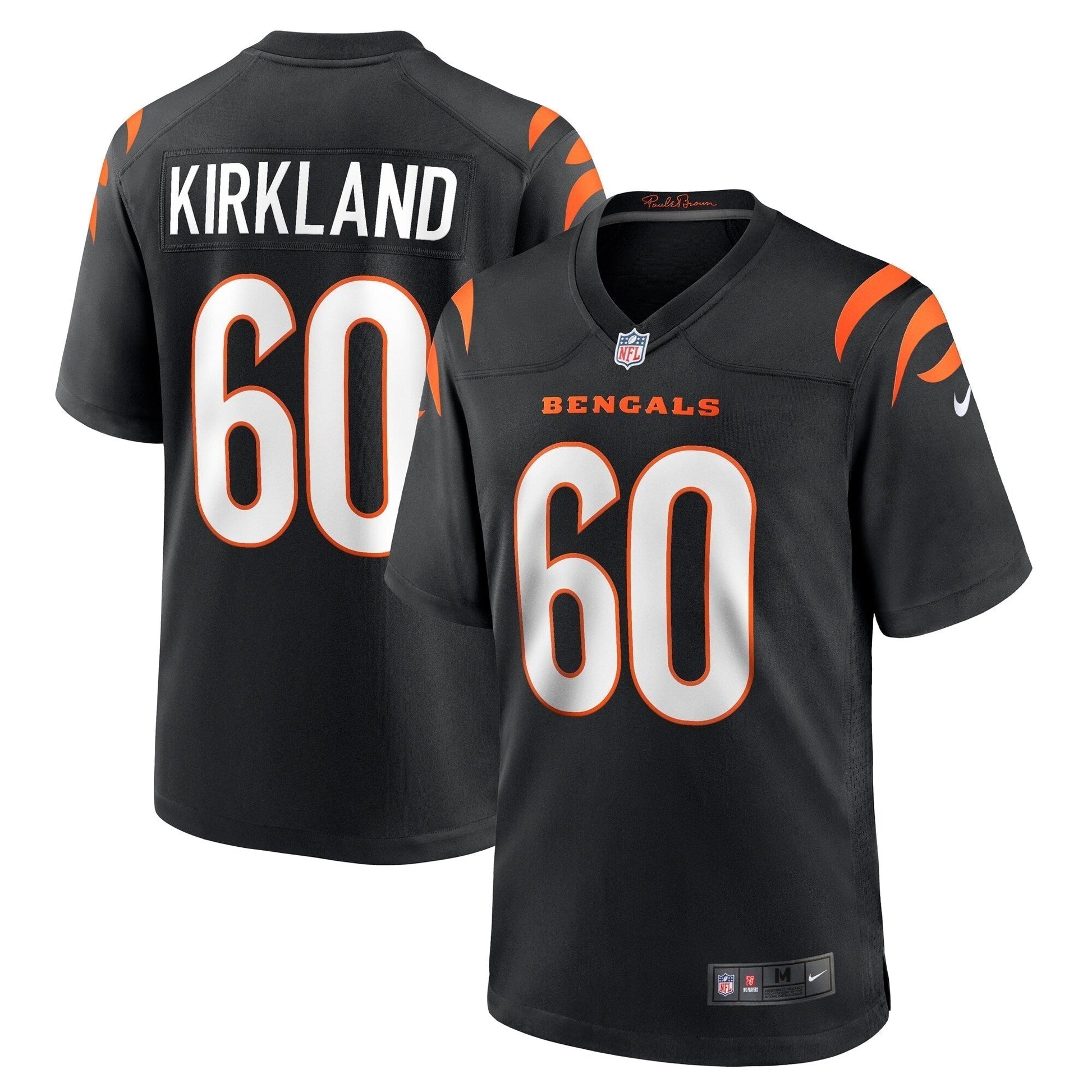 Jaxson Kirkland Cincinnati Bengals Team Game Jersey - Black football jersey product view 1