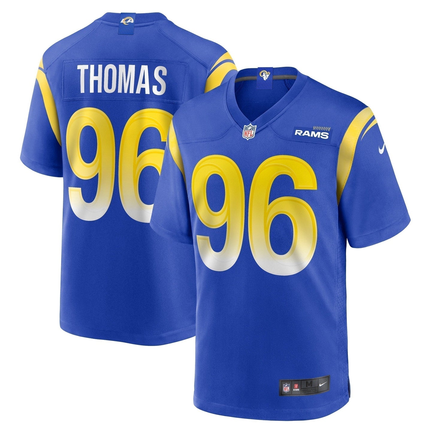 Keir Thomas Los Angeles Rams Game Jersey - Royal football jersey product view 1
