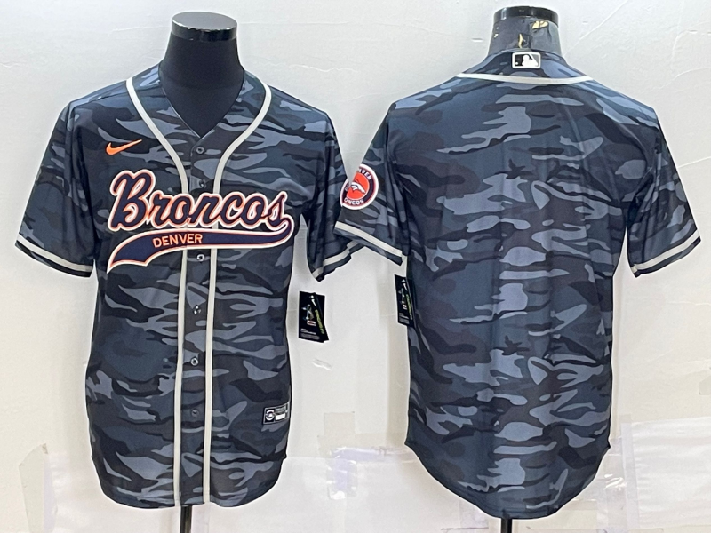 Men's Denver Broncos Grey Camouflage Blank Jersey football jersey product view 1