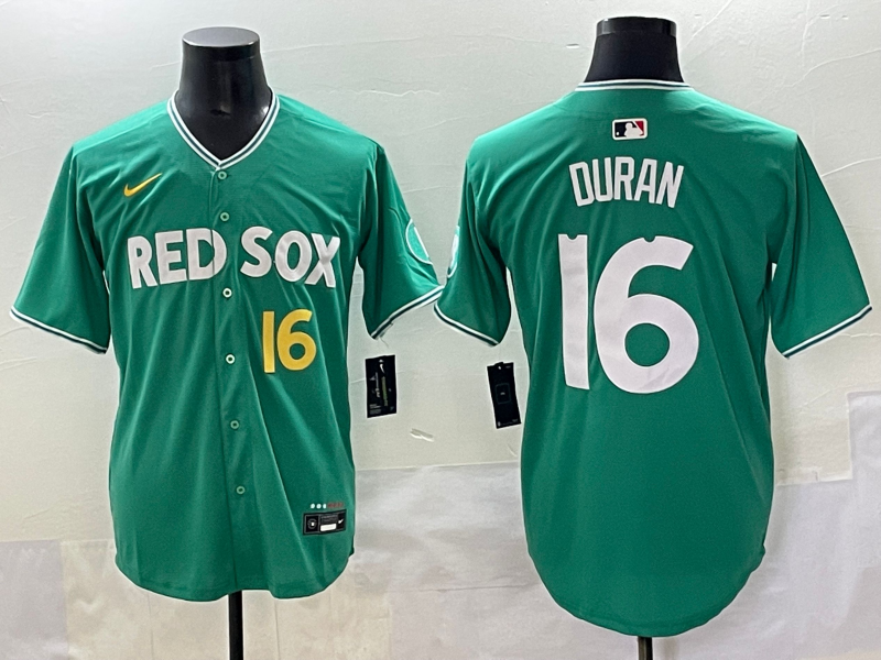 Men's Boston Red Sox Jarren Duran Green 2025 City Connect Replica Player Jersey baseball jersey product view 1