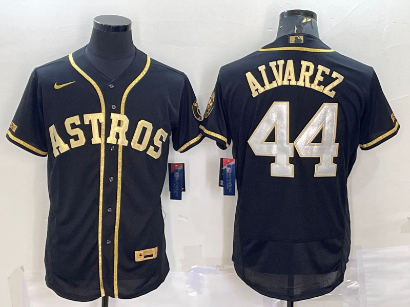 Men's Houston Astros Yordan Alvarez Black Replica Authentic Jersey baseball jersey product view 1