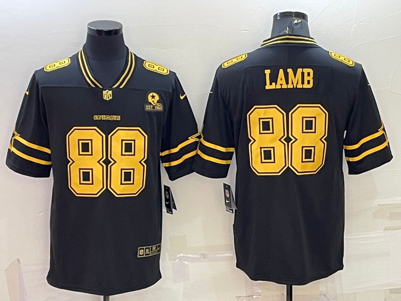 Men's Dallas Cowboys CeeDee Lamb Black Team Game Jersey football jersey product view 1