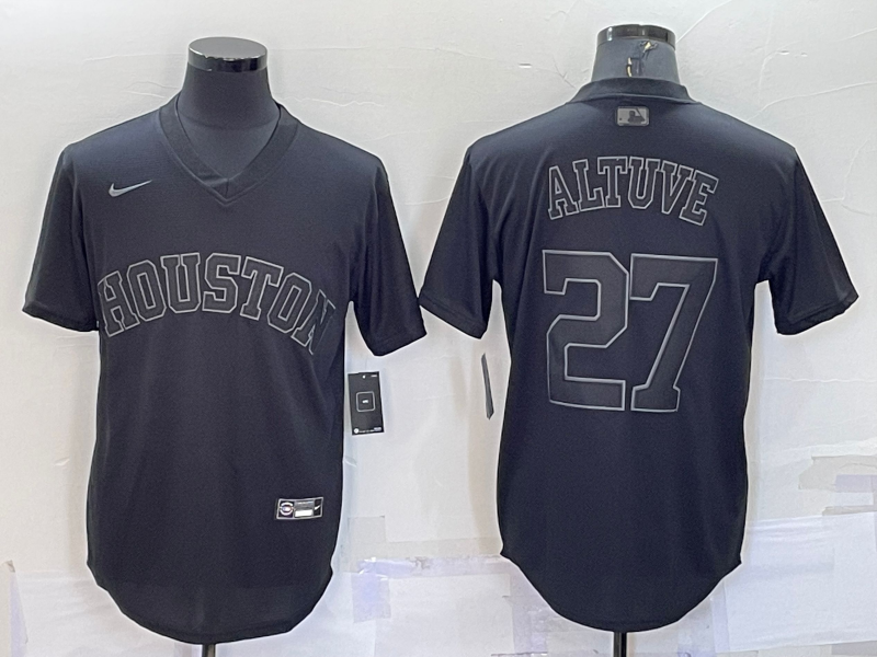 Men's Houston Astros Jose Altuve Black Fashion Stitched Jersey baseball jersey product view 1