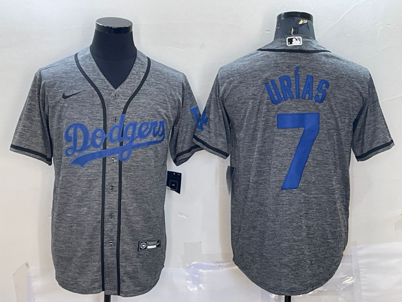 Men's Los Angeles Dodgers Julio Urias Gray Replica Player Jersey baseball jersey product view 1