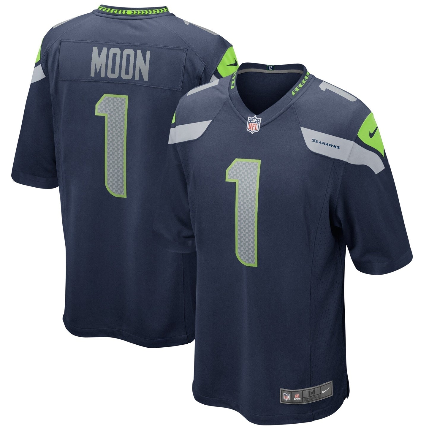 Warren Moon Seattle Seahawks Game Retired Jersey - College Navy football jersey product view 1