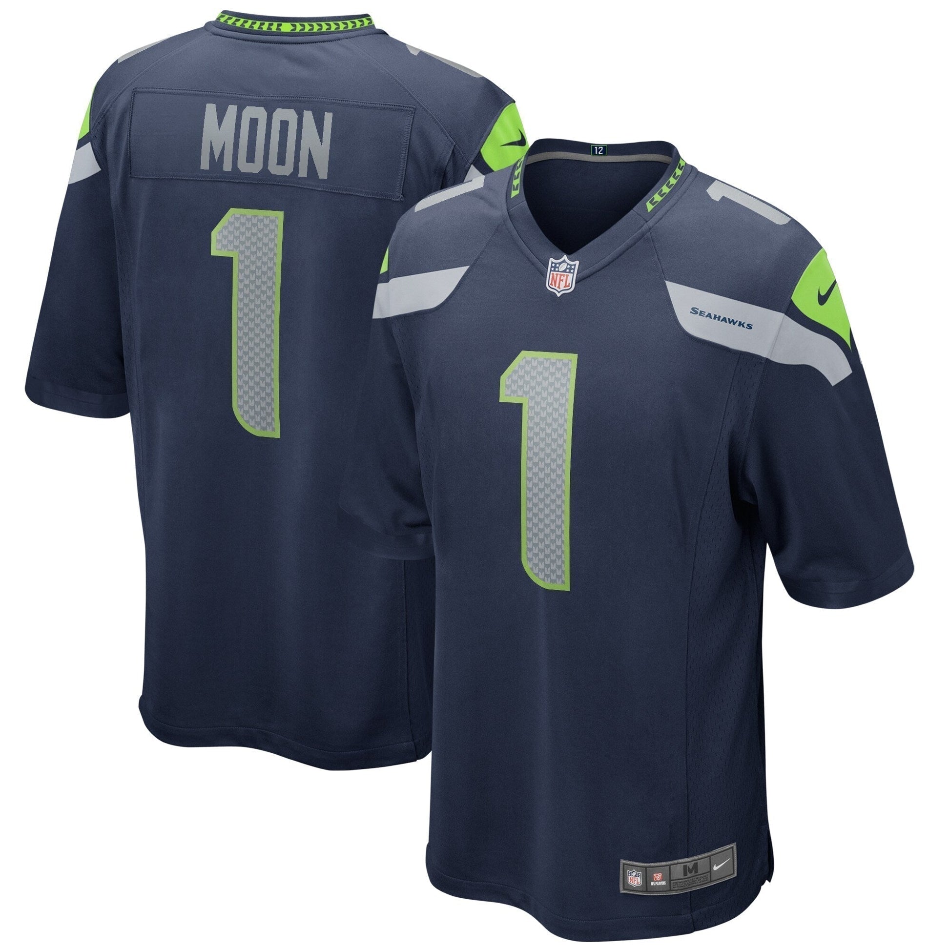 Warren Moon Seattle Seahawks Game Retired Jersey - College Navy football jersey product view 1