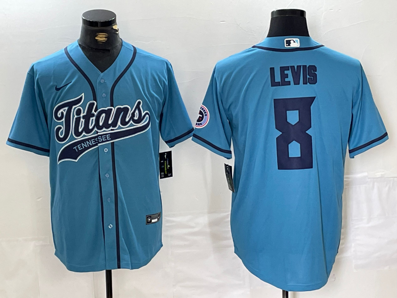 Men's Tennessee Titans Will Levis #8 Blue Player Jersey1 football jersey product view 1