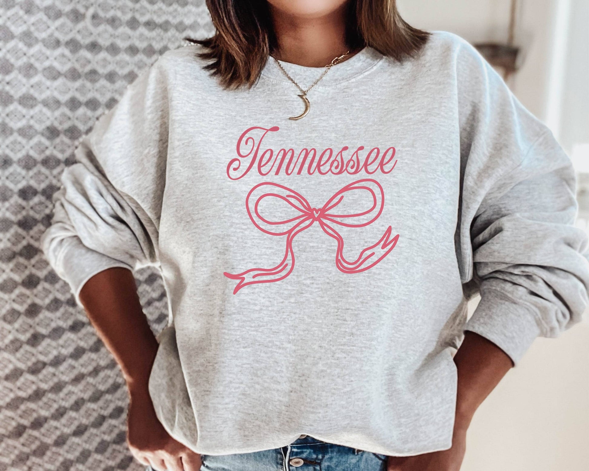 Bow Sweatshirt, Tennessee Sweatshirt, Coquette, Girly Unisex T-shirt, Sweatshirt, Hoodie, Long Sleeve Tee - T-Shirt, Sweatshirt, Hoodie