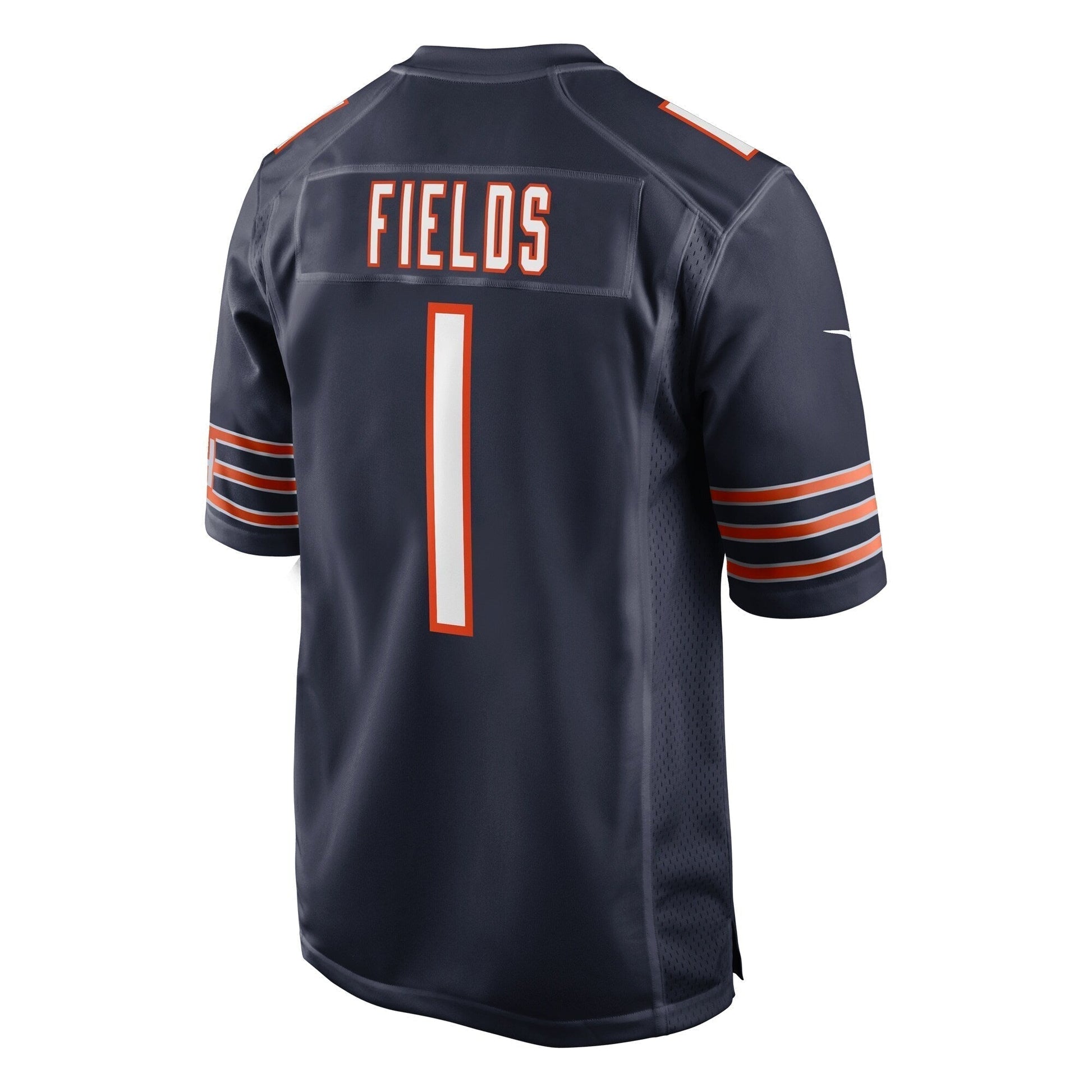 Justin Fields Chicago Bears Game Jersey - Navy football jersey product view 3