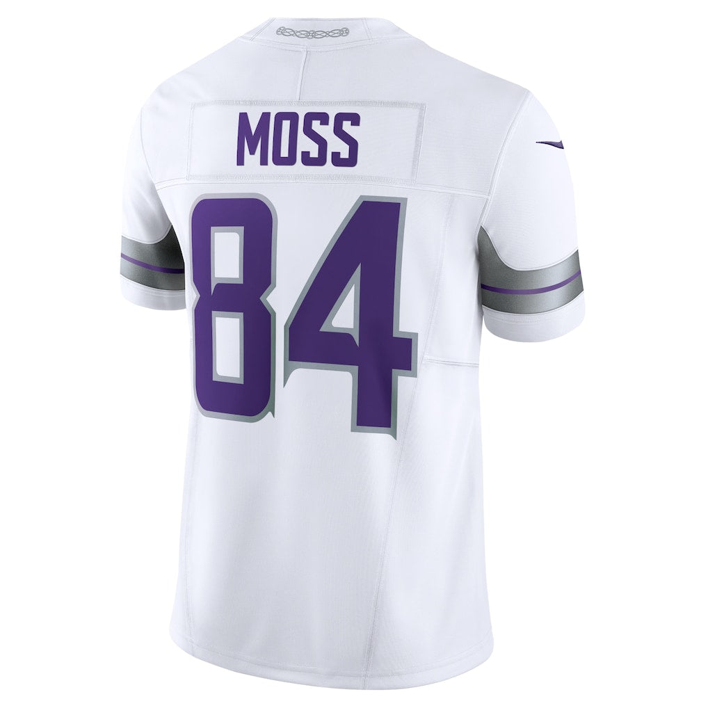 M.Vikings #84 Randy Moss White Alternate Vapor F.U.S.E. Retired Player Limited Jersey football jersey product view 1