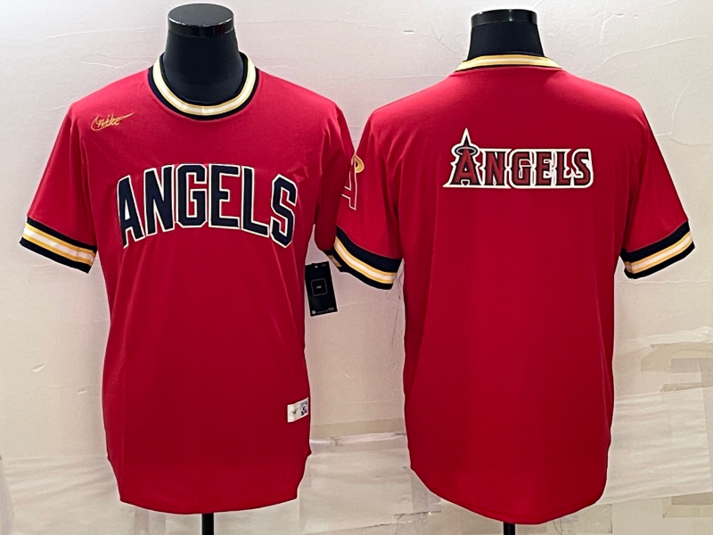 Men's Los Angeles Angels Red Alternate Replica Player Name Jersey1 baseball jersey product view 1