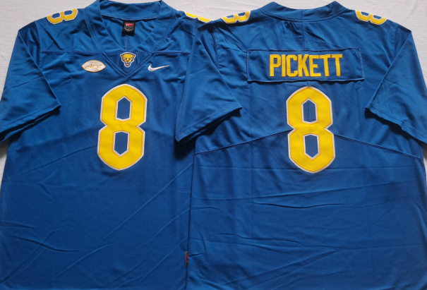 Men's Pittsburgh Panthers Kenny Pickett Blue Player Game Jersey sports jersey product view 1