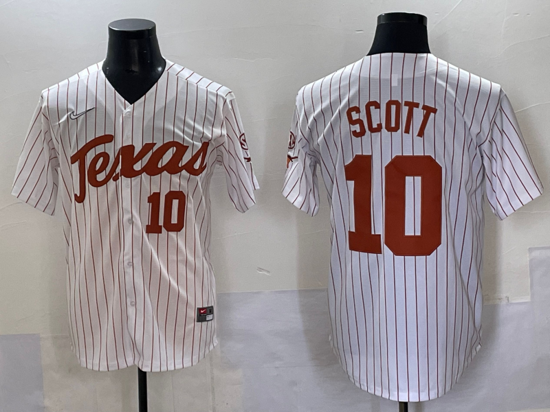 Men's Texas Longhorns Mia Scott White Replica Player Jersey sports jersey product view 1
