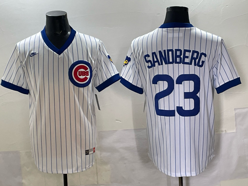 Men's Chicago Cubs Ryne Sandberg White Stitched Jersey baseball jersey product view 1