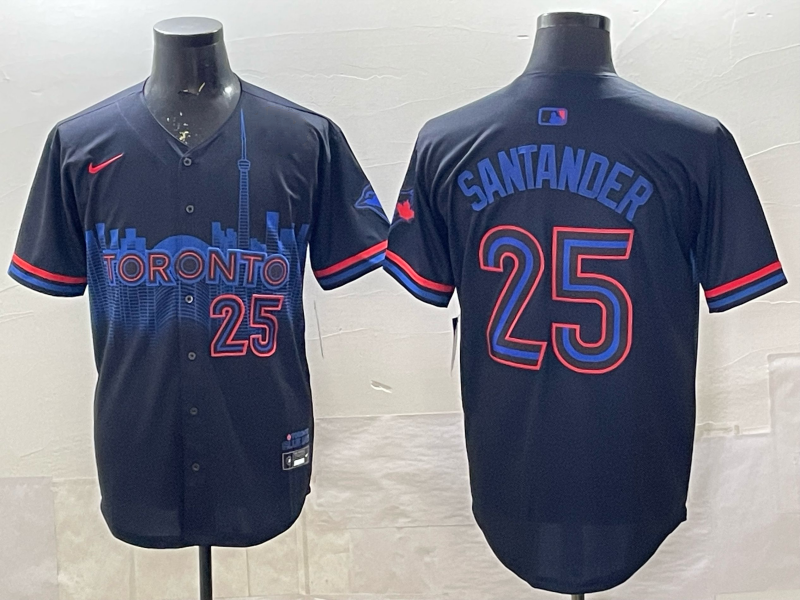 Men's Toronto Blue Jays Anthony Santander #25 Black 2024 City Connect Limited Player Jersey baseball jersey product view 1