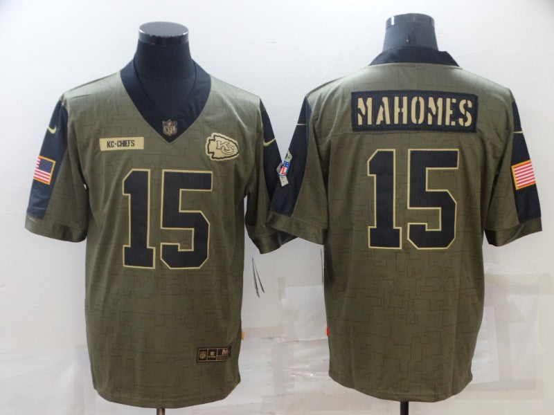 Men's Kansas City Chiefs Patrick Mahomes Brown Player Game Jersey football jersey product view 1