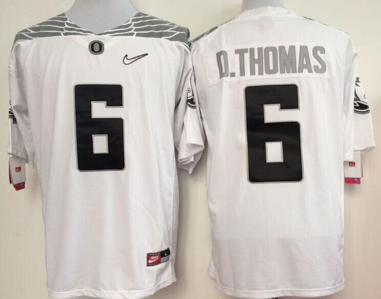 Men's Oregon Ducks De'Anthony Thomas #6 White Player Game Jersey sports jersey product view 1