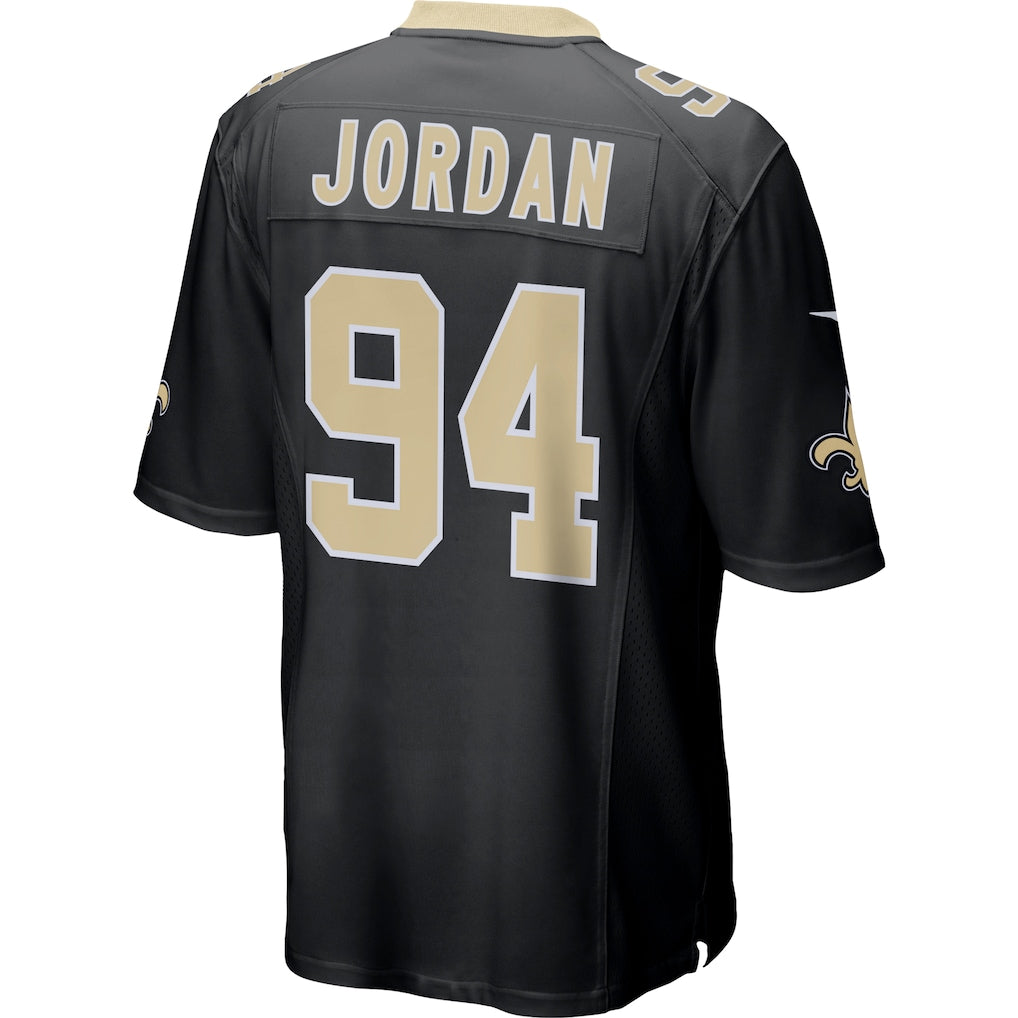 NO.Saints #94 Cameron Jordan Black Game Jersey basketball jersey product view 1