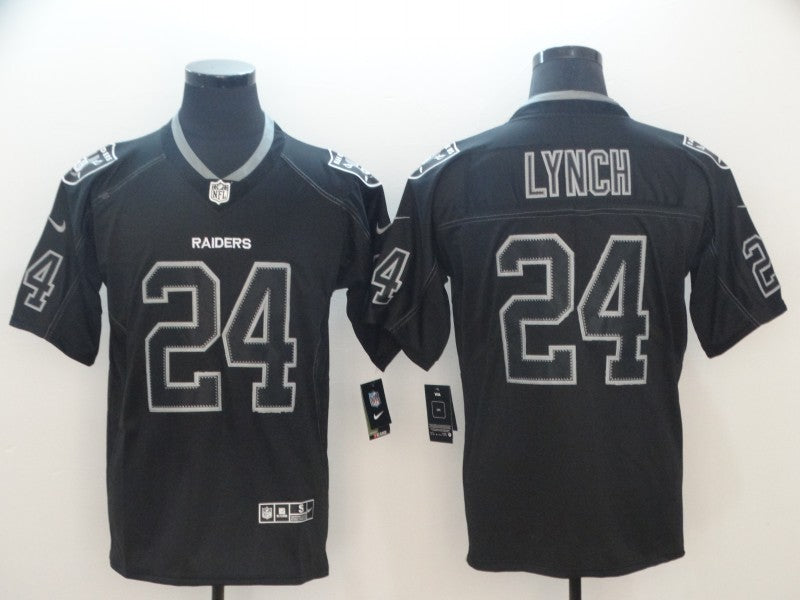 Men's Las Vegas Raiders Marshawn Lynch #24 Black Alternate Game Jersey1 football jersey product view 1