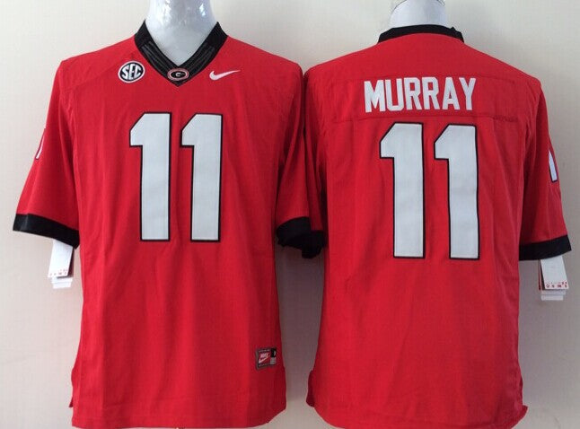Men's Georgia Bulldogs Aaron Murray Red Player Game Jersey sports jersey product view 1