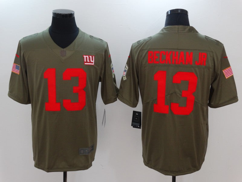 Men's New York Giants Odell Beckham Jr. #13 Brown Game Jersey1 football jersey product view 1