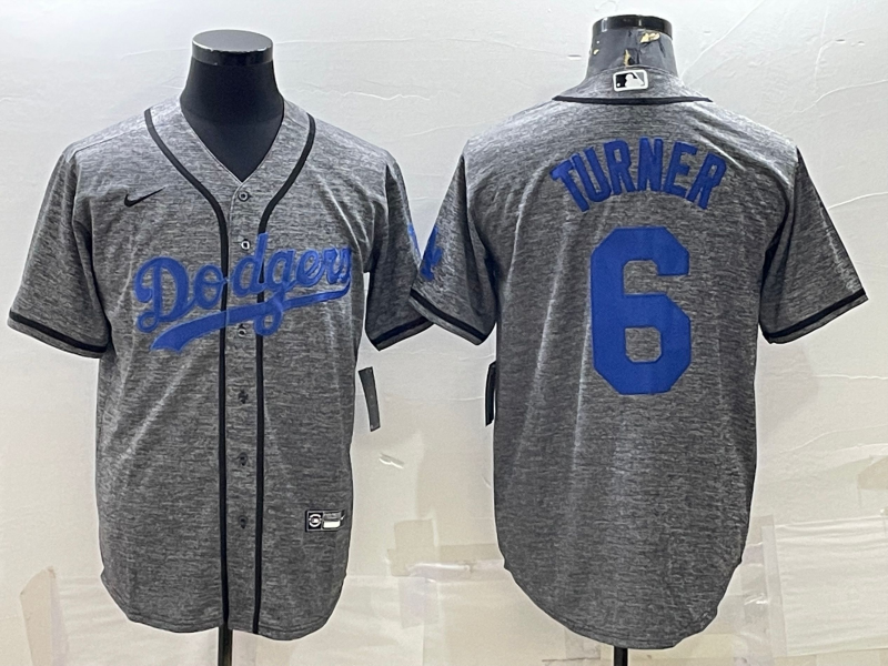 Men's Los Angeles Dodgers Trea Turner Gray Alternate Replica Team Jersey baseball jersey product view 1