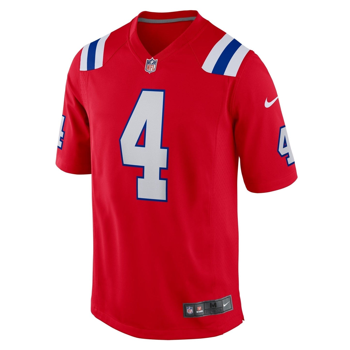 Bailey Zappe New England Patriots Alternate Game Jersey - Red football jersey product view 2