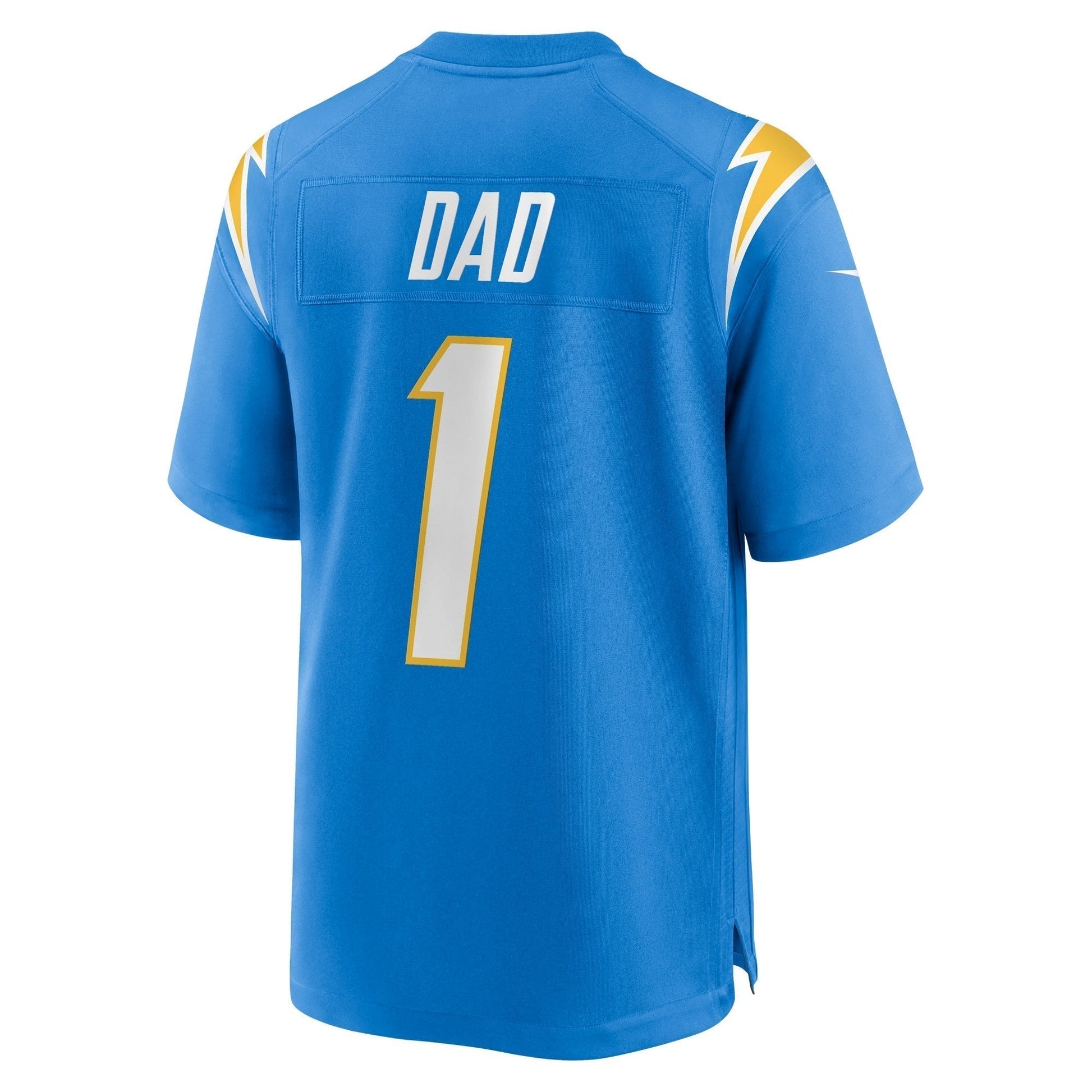 Number 1 Dad Los Angeles Chargers Game Jersey - Powder Blue football jersey product view 3