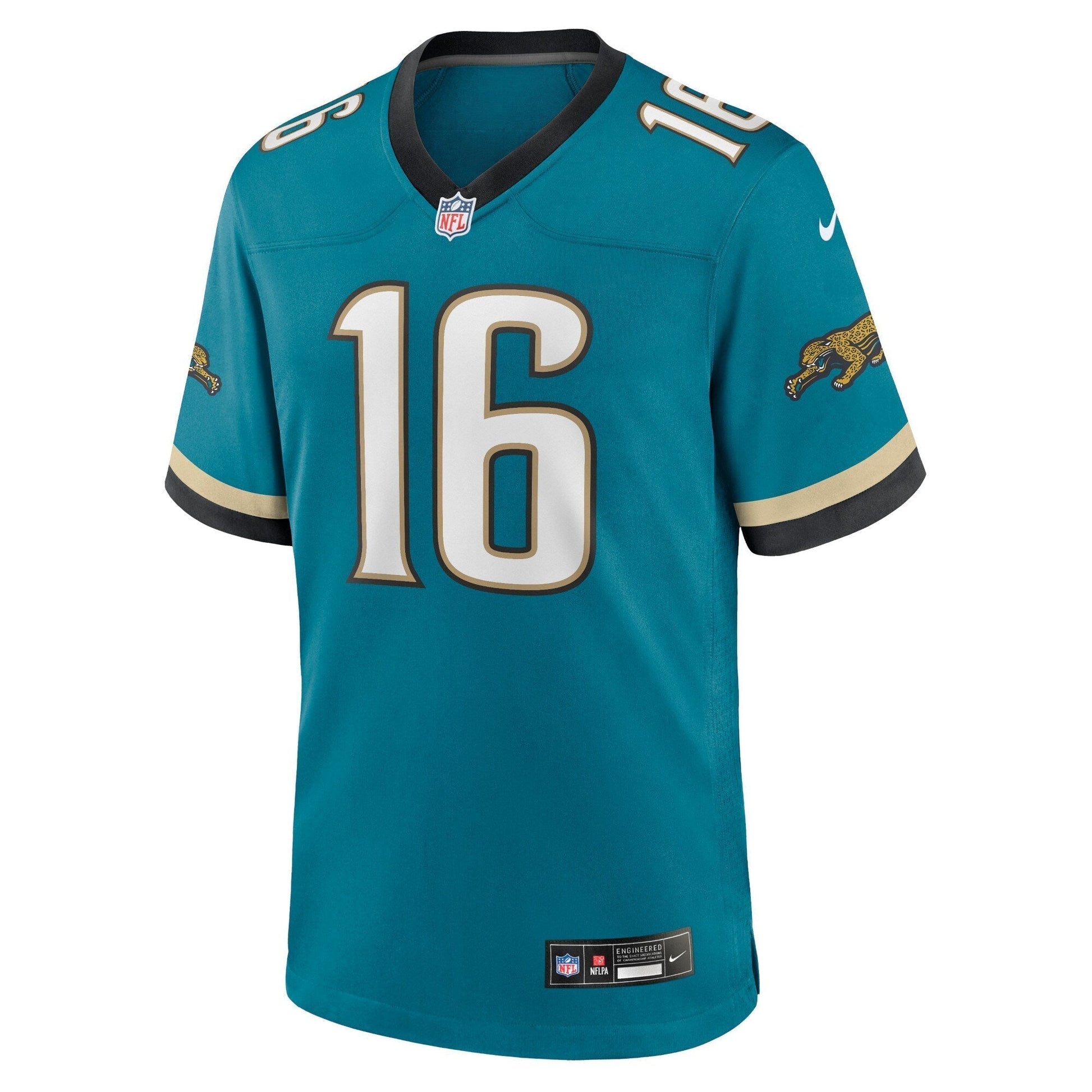 Trevor Lawrence Jacksonville Jaguars Prowler Throwback Game Jersey - Teal football jersey product view 2