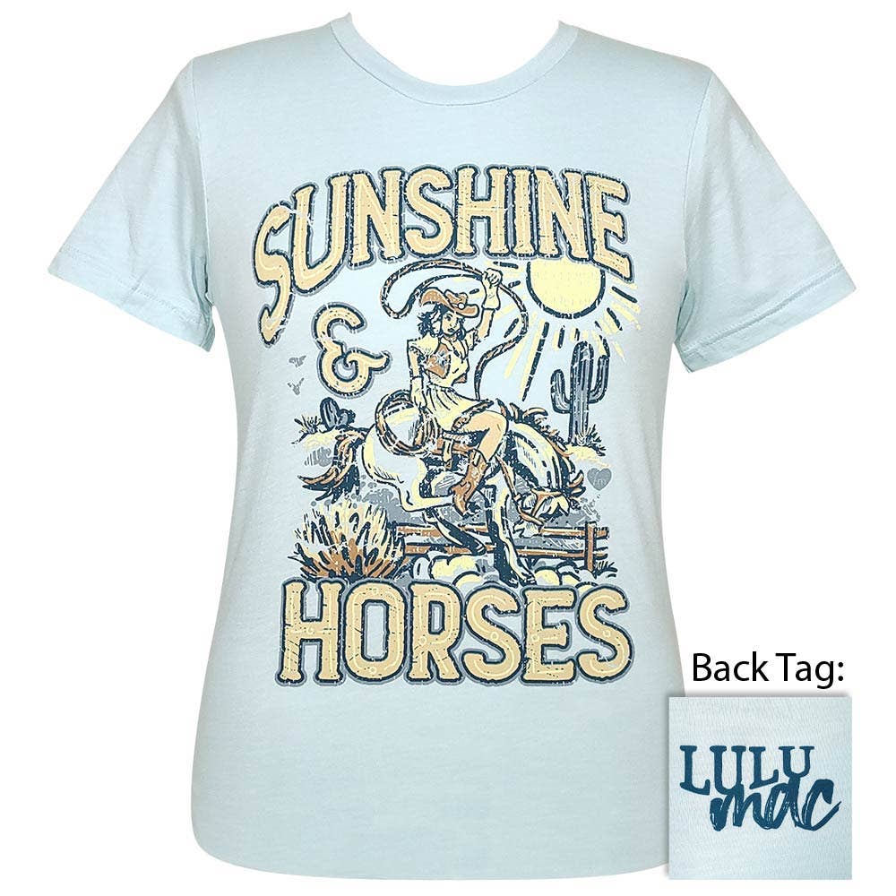 Lulu Mac 96-Sunshine Horse Ss-Heather Ice Blue Unisex T-shirt, Sweatshirt, Hoodie, Long Sleeve Tee - T-Shirt, Sweatshirt, Hoodie