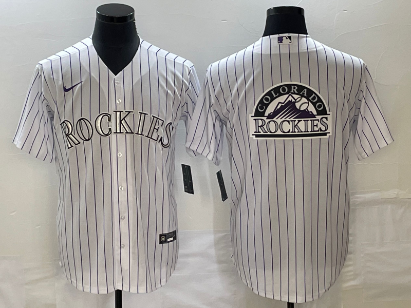 Men's Colorado Rockies White Home Replica Team Jersey baseball jersey product view 1