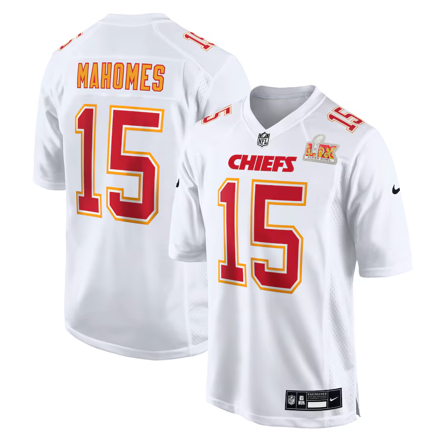 Men's Kansas City Chiefs Patrick Mahomes Tundra White Super Bowl LIX Fashion Game Jersey football jersey product view 1