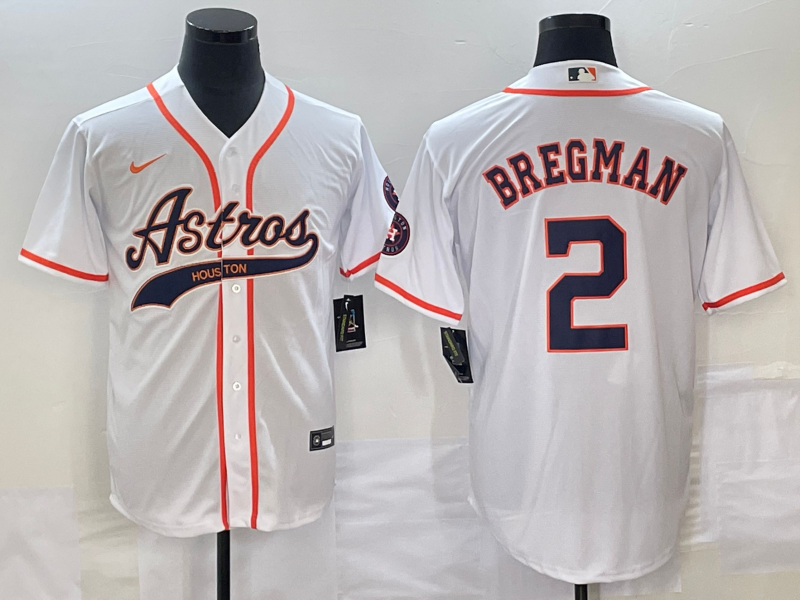 Men's Houston Astros Alex Bregman White Replica Jersey Joint Edition baseball jersey product view 1