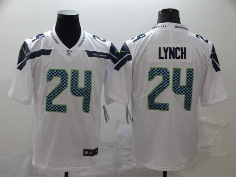 Men's Seattle Seahawks Marshawn Lynch White Jersey football jersey product view 1