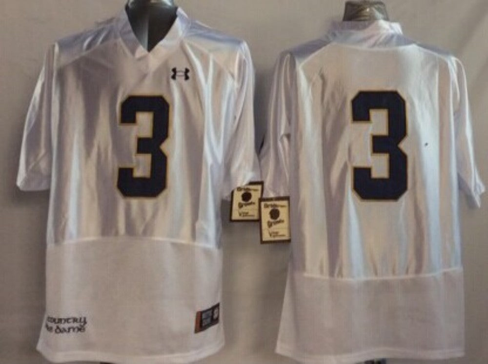 Men's Notre Dame Fighting Irish Joe Montana #3 White Player Game Jersey sports jersey product view 1
