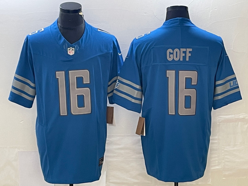 Men's Detroit Lions Jared Goff #16 Blue Vapor Limited Jersey1 football jersey product view 1