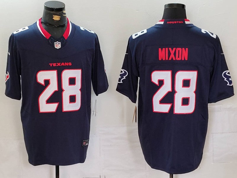 Men's Houston Texans Joe Mixon #28 Navy Game Jersey football jersey product view 1