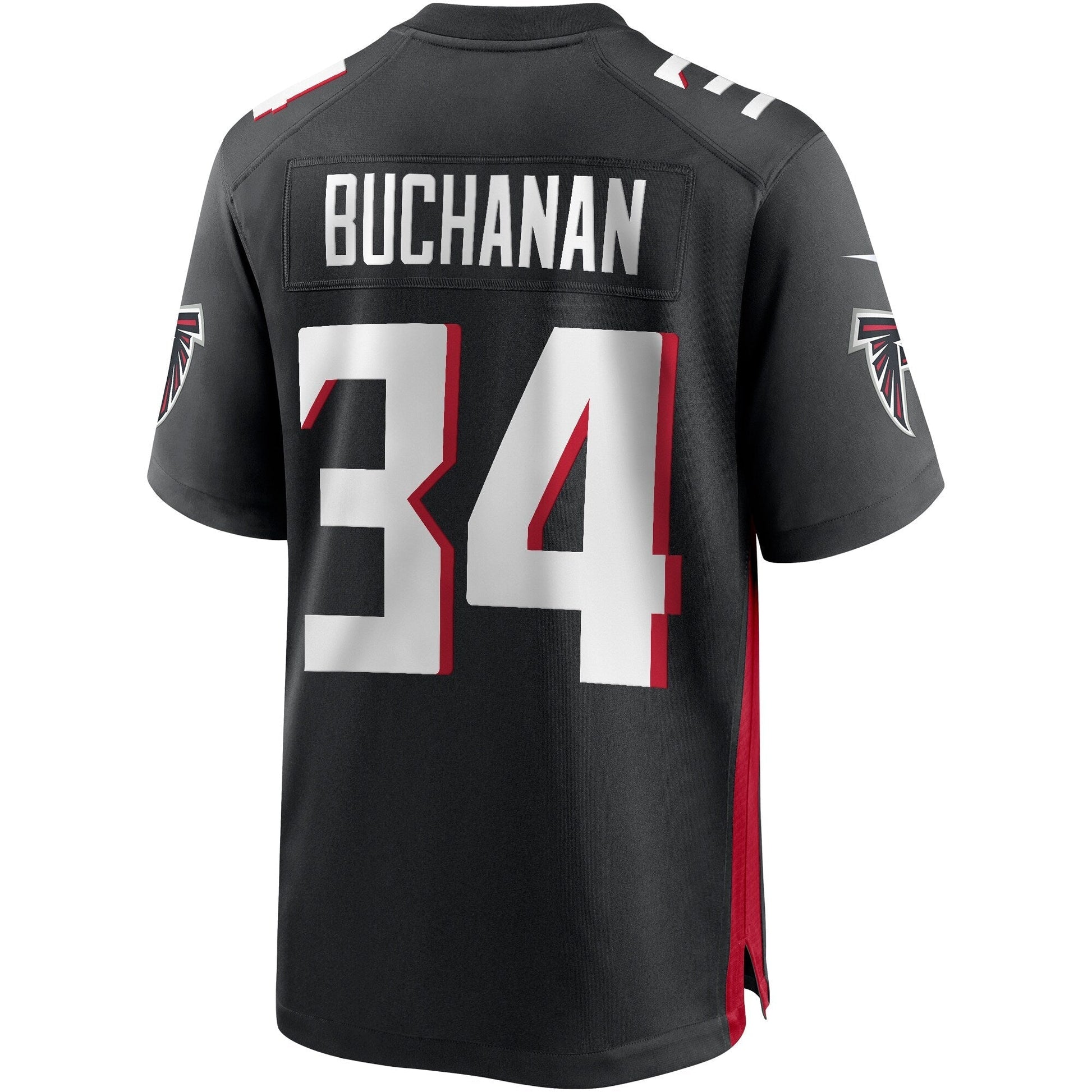Ray Buchanan Atlanta Falcons Game Retired Jersey - Black football jersey product view 3