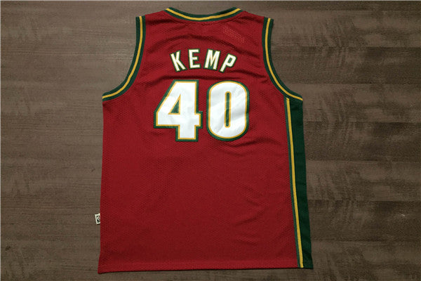 SuperSonics 40# Sean Kemp Red 97-98 Classic Retro New Fabric Fan Edition Jersey basketball jersey product view 2