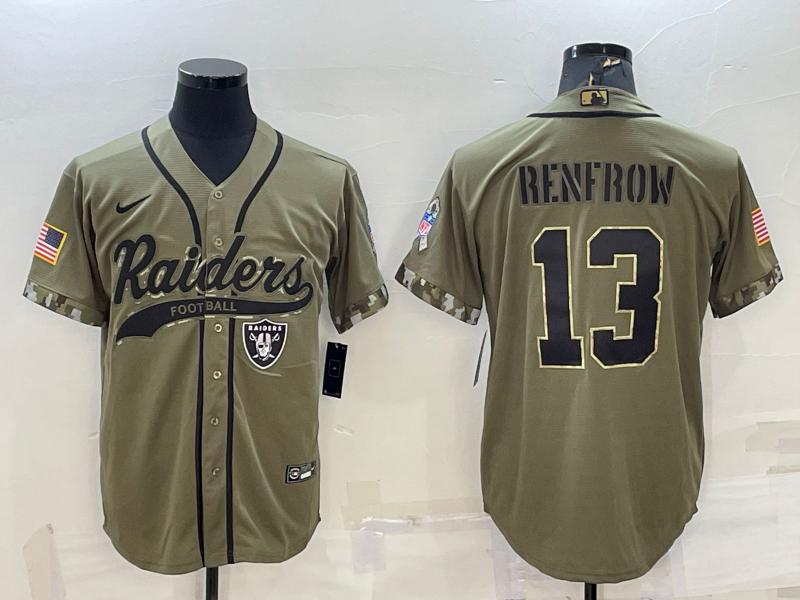 Men's Las Vegas Raiders Hunter Renfrow #13 Olive 2022 Salute To Service Limited Jersey1 Joint Edition football jersey product view 1