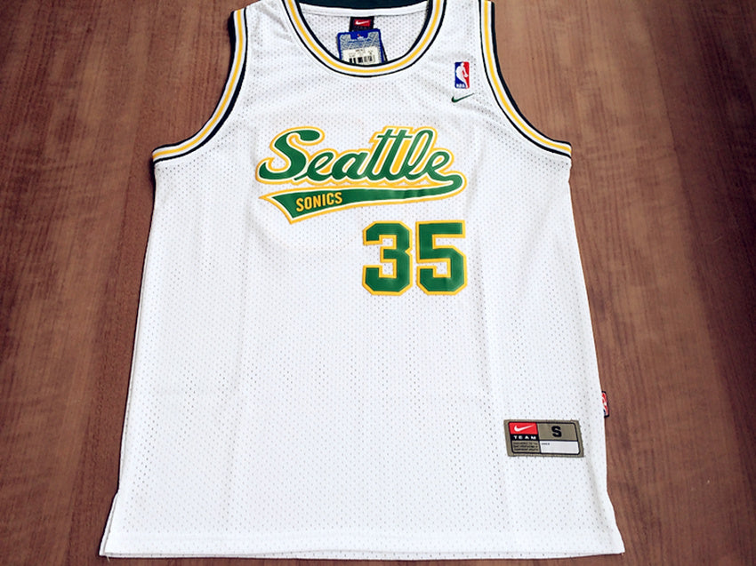 SuperSonics No. 35 Durant Retro White Premium Mesh basketball jersey product view 1