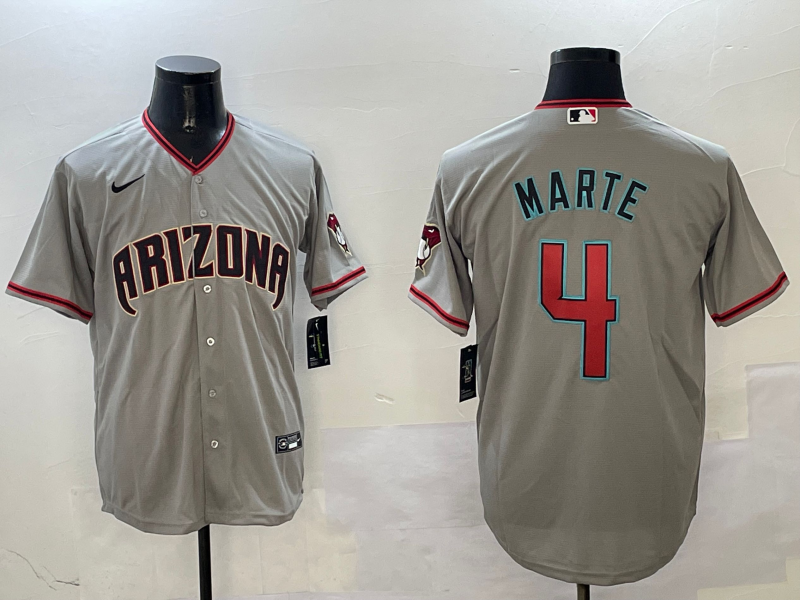 Men's Arizona Diamondbacks Ketel Marte Gray Alternate Limited Player Jersey baseball jersey product view 1