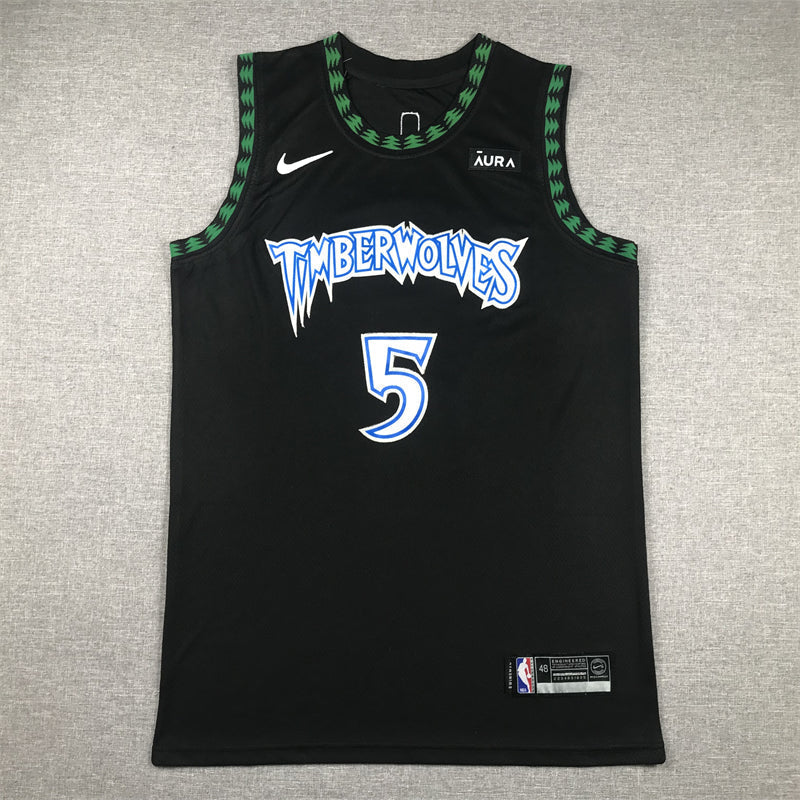 Timberwolves #5 Classic Black Jersey basketball jersey product view 1