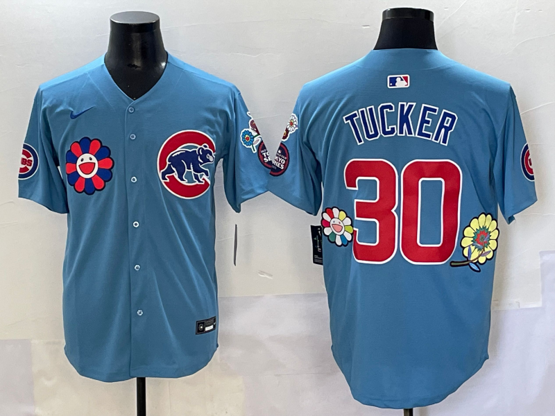Men's Chicago Cubs Kyle Tucker Light Blue Limited Player Jersey baseball jersey product view 1
