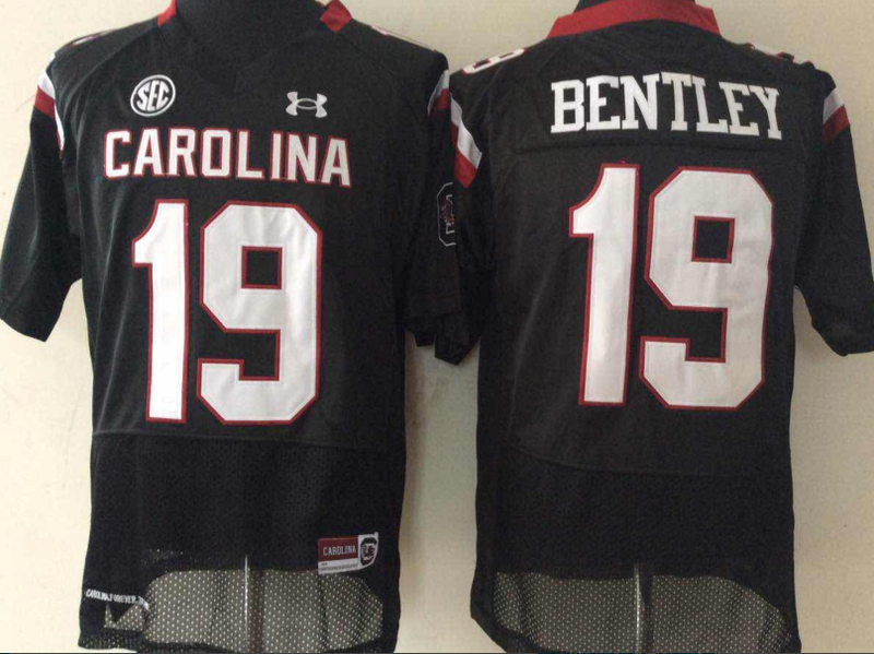 Men's South Carolina Gamecock Jake Bentley #19 Black Player Game Jersey sports jersey product view 1
